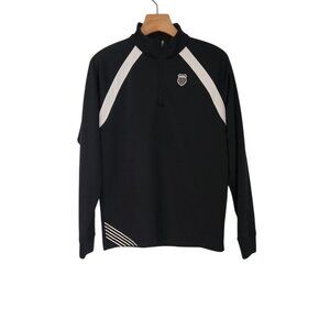 K-Swiss Jacket 1/4 Zip Pullover Golf Workout Running Black Mens Size XS EUC